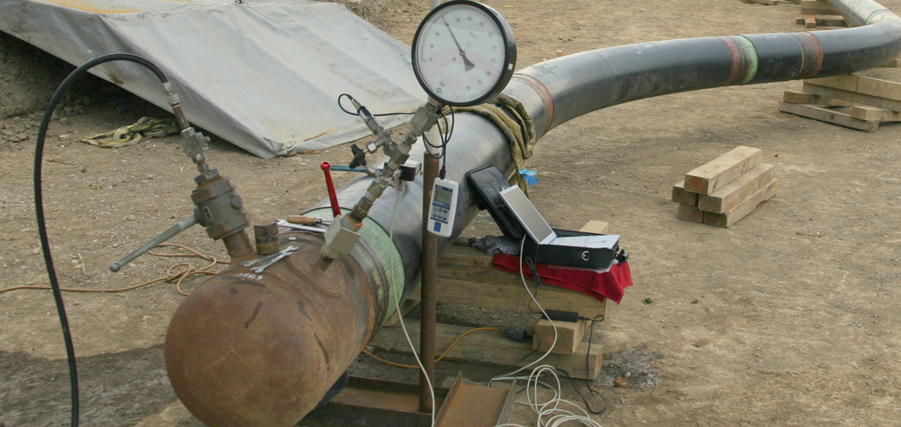 Pressure test on the new pipeline